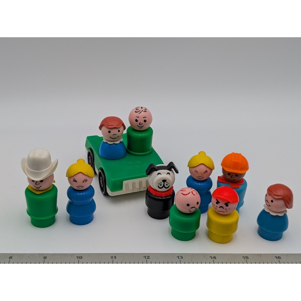 Fisher‎ Price Little People Plastic Head Body Lot of 10 Freckle Boy Car